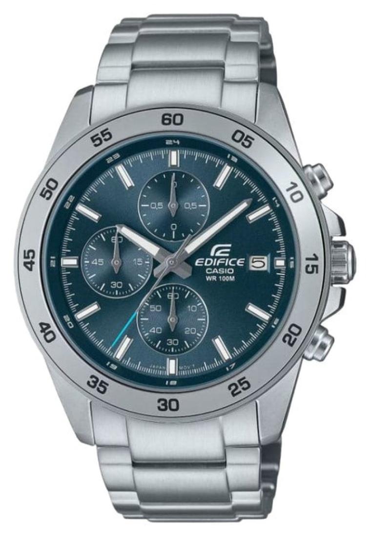 CASIO Edifice 計時銀色不鏽鋼錶帶男錶 EFR-526D-2AVUDF