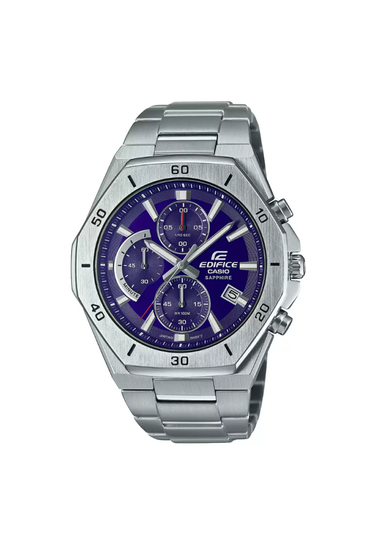 Casio Edifice Blue Dial And Silver Stainless Men Watch EFB-680D-2BVUDF