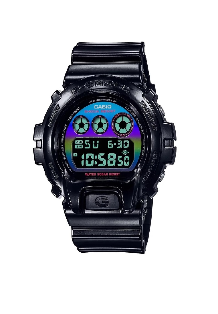 CASIO Casio G-Shock Virtual Rainbow Black Resin Strap Men's Watch DW-6900RGB-1DR