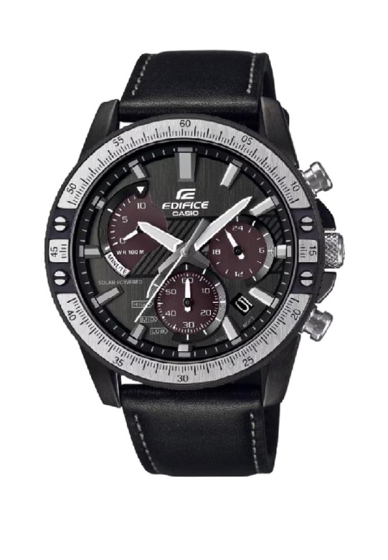 CASIO Casio Edifice Chronograph Black Dial Leather Strap Men Watch EQS-930TL-1AVUDF