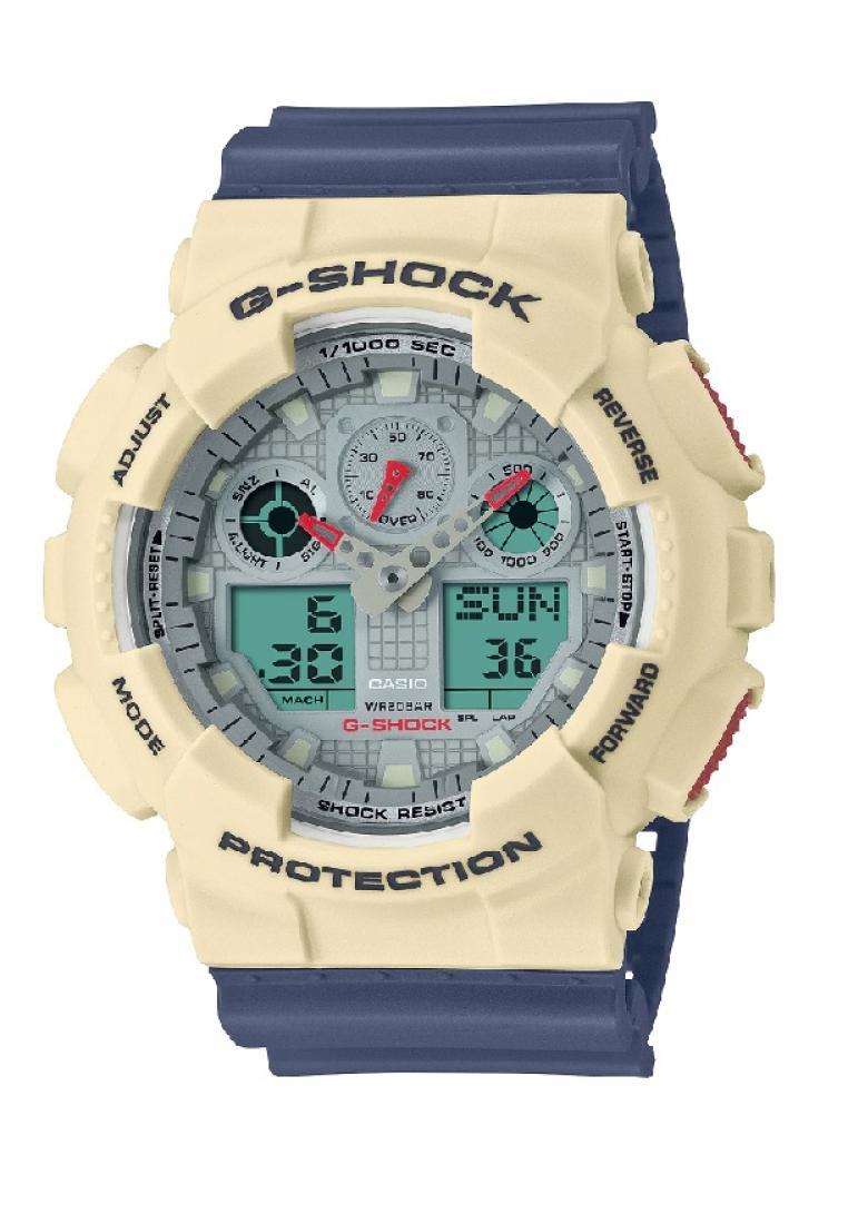 CASIO Casio G-Shock Digital-Analogue Blue Resin Strap Men Watch GA-100PC-7A2DR