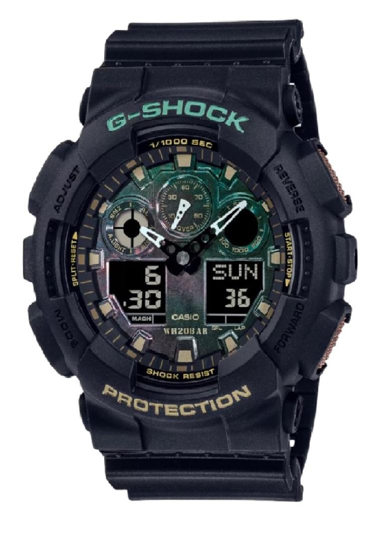 CASIO Casio G-Shock Digital-Analogue Black Resin Strap Men Watch GA-100RC-1ADR