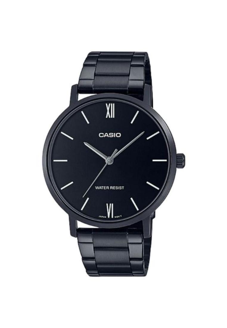 Casio Men's Analog Watch MTP-VT01B-1B Black Stainless Steel Band Watch for Men