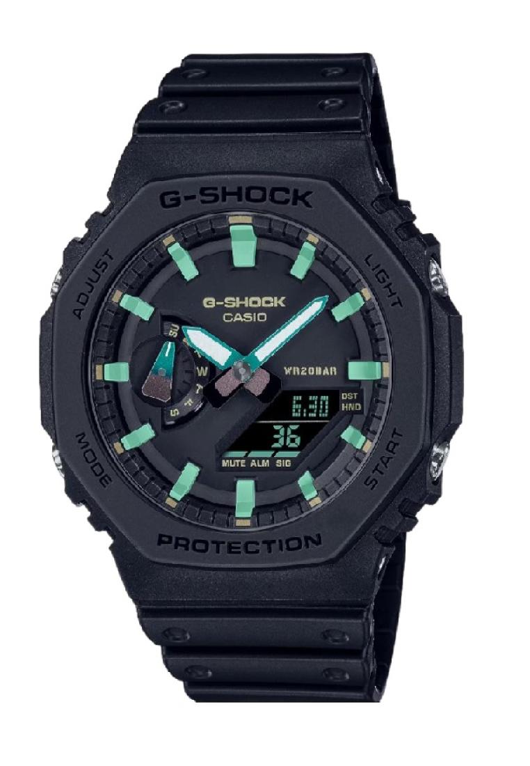 Casio G-Shock Analog-Digital Black Resin Strap Men Watch GA-2100RC-1ADR