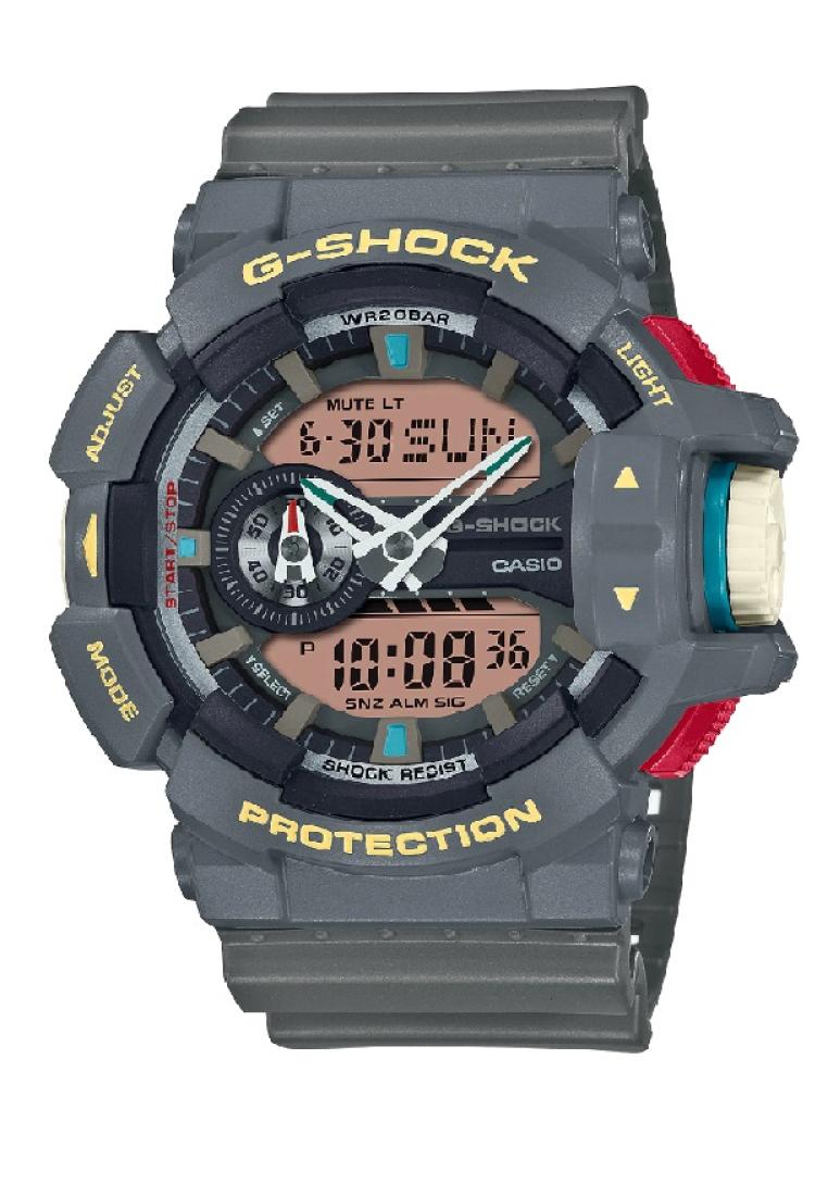 CASIO Casio G-Shock Digital-Analogue Gray Resin Strap Men Watch GA-400PC-8ADR