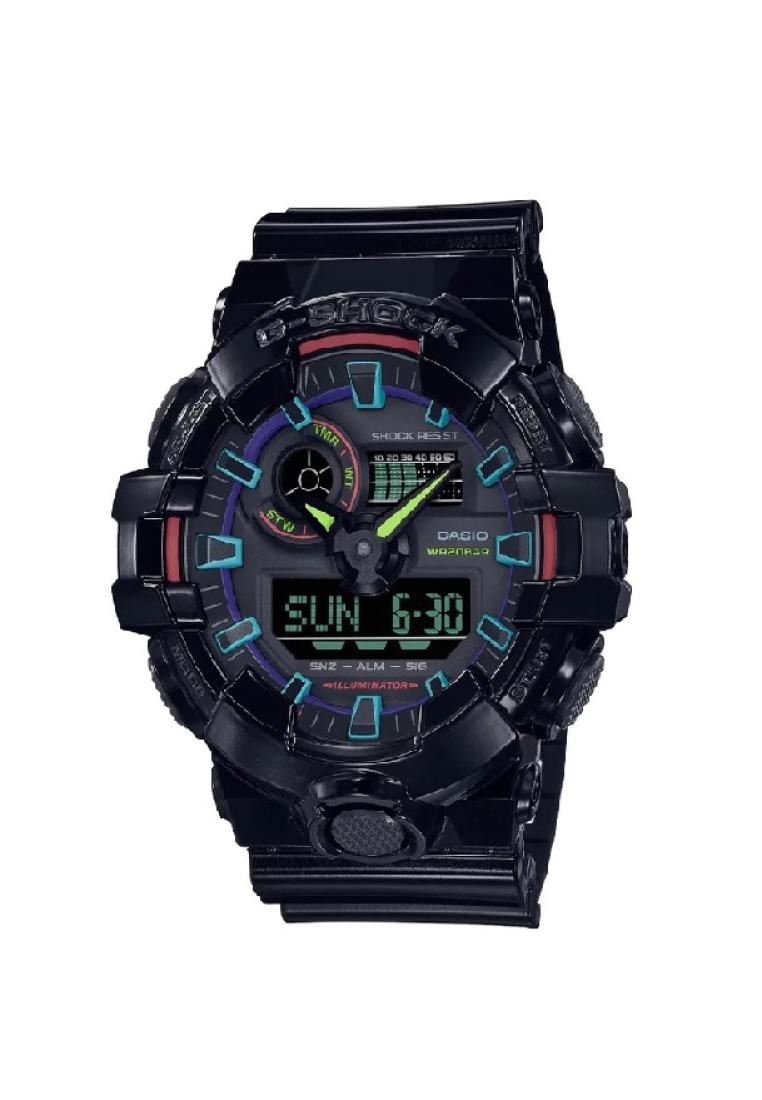 Casio G-Shock Virtual Rainbow Analog Digital Black Men Watch GA-700RGB-1ADR