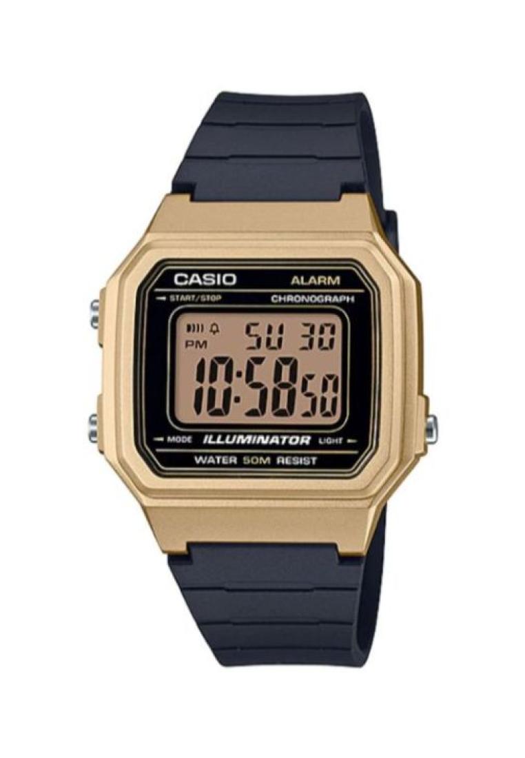 Casio Men's Digita Watch W-217HM-9AV Gold dial with Black Resin Band Watch for mens