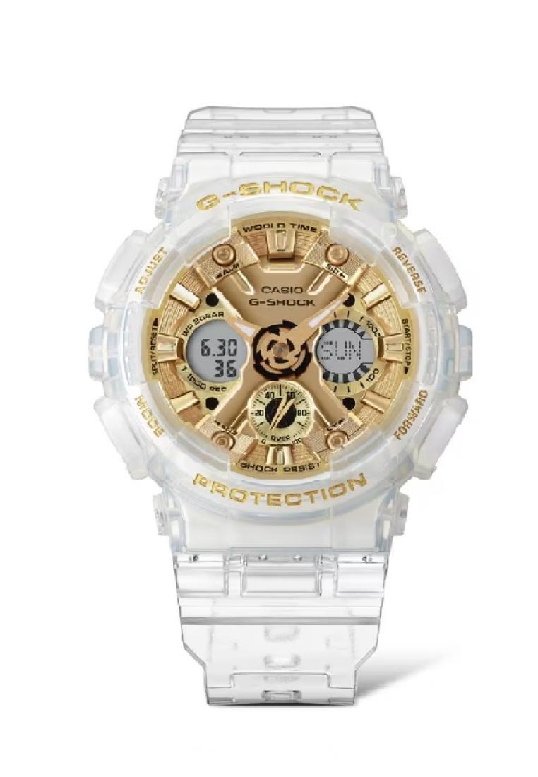 Casio G-Shock White Strap With Gold Dial Analog-Digital Unisex Watch GMA-S120SG-7ADR-P