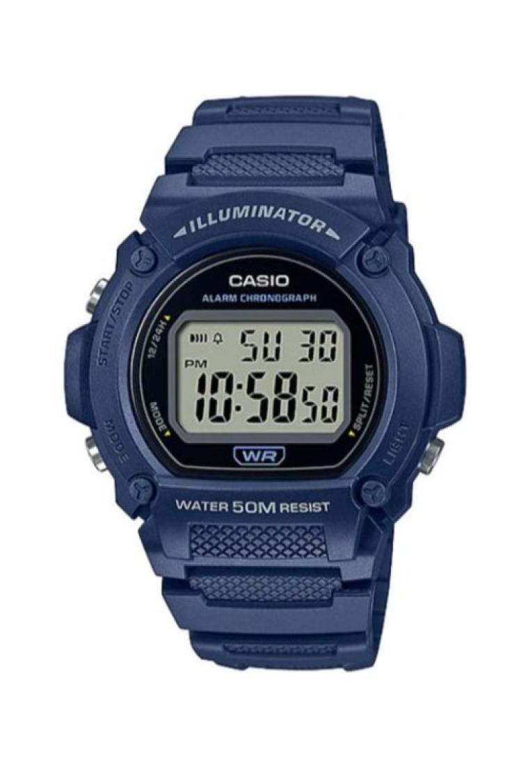 Casio Men's Digital Watch W-219H-2AV Blue Resin Band Men Sports Watch
