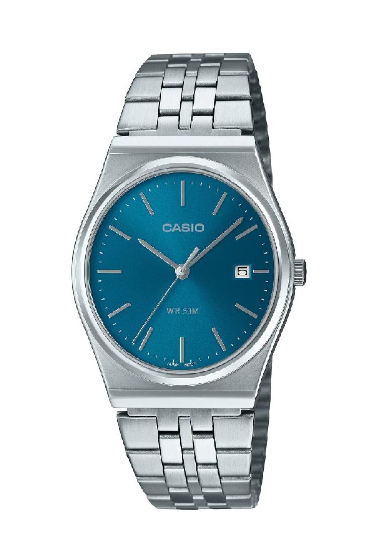 CASIO Casio General Blue Dial Silver Stainless Steel Strap Unisex Watch MTP-B145D-2A2VDF