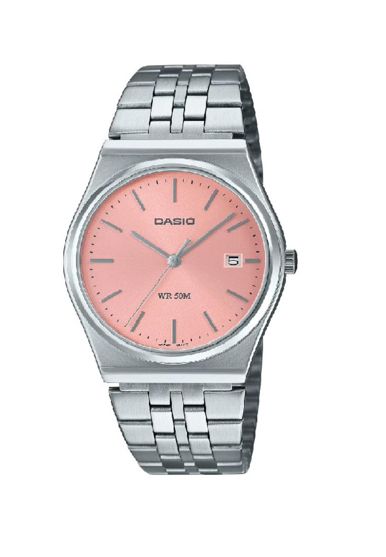 CASIO Casio General Pink Dial Silver Stainless Steel Strap Women Watch MTP-B145D-4AVDF