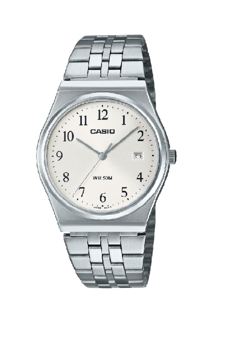 CASIO Casio General White Dial Silver Stainless Steel Strap Unisex Watch MTP-B145D-7BVDF