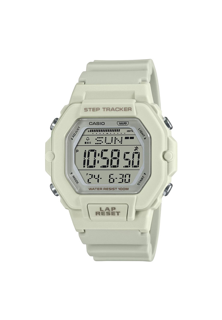 Casio LWS-2200H-8AV Women's Digital Watch with Step Tracker and Light Grey Resin Band