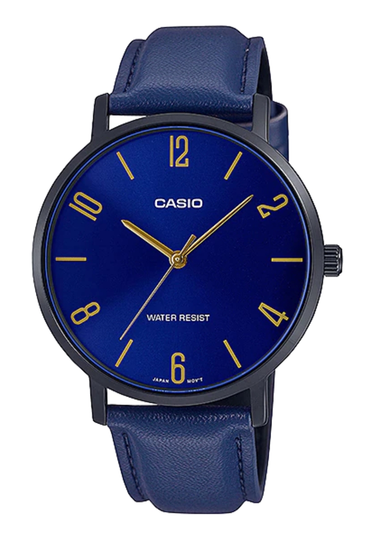 CASIO Casio Analog Leather Dress Watch (MTP-VT01BL-2B)