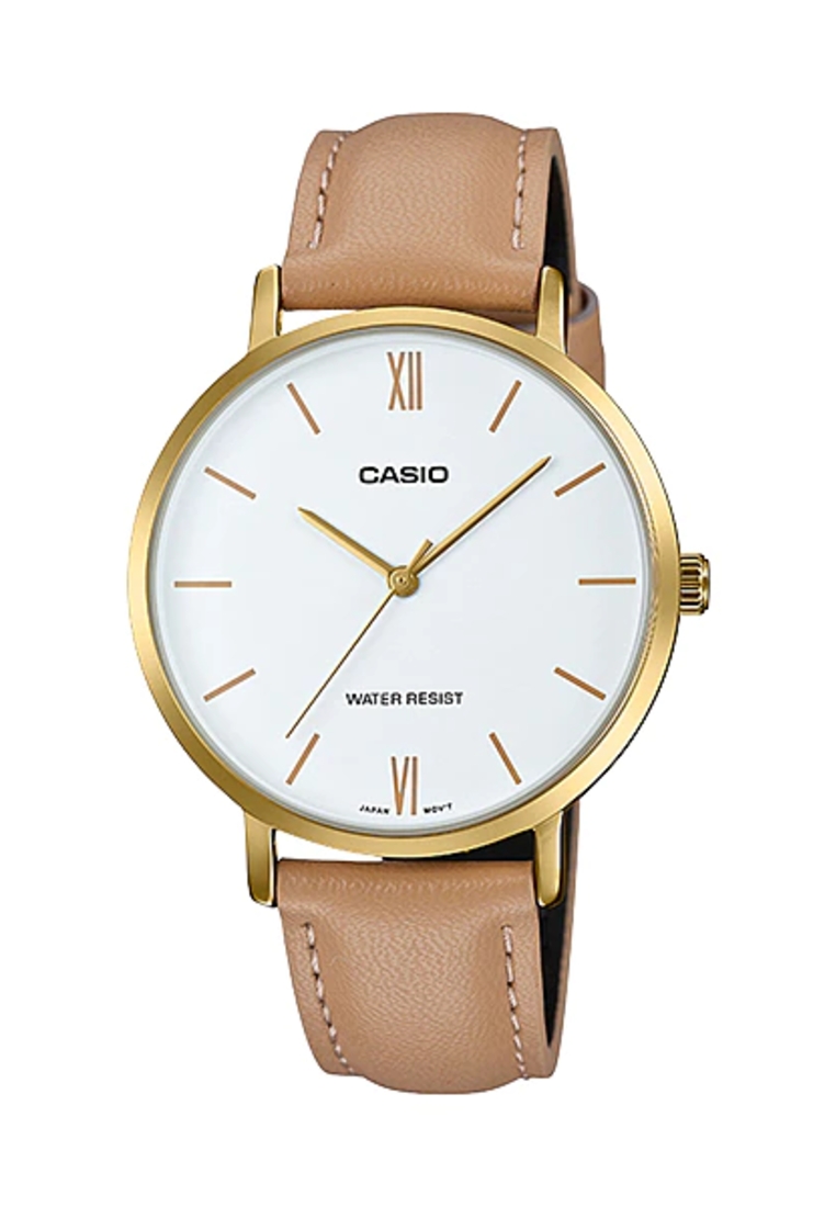 CASIO Casio Ladies Analog Leather Watch (LTP-VT01GL-7B)