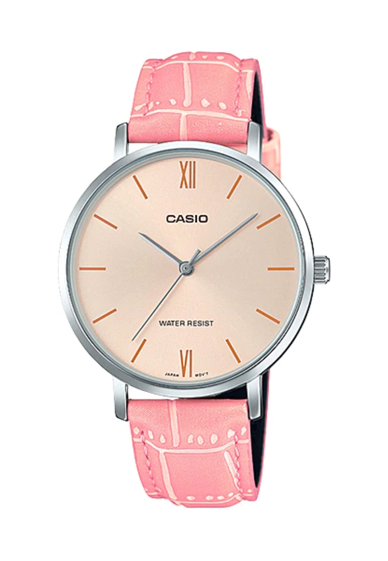 CASIO Casio Ladies Analog Leather Watch (LTP-VT01L-4B)