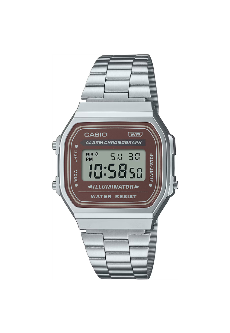 Casio Vintage Unisex's Digital Watch A168WA-5AY Silver Stainless Steel Strap