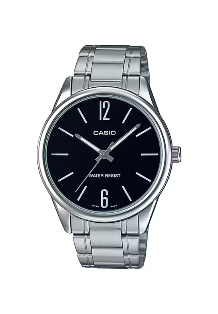 CASIO Casio MTP-V005D-1B Men's Analog Watch with Silver Stainless Steel Band