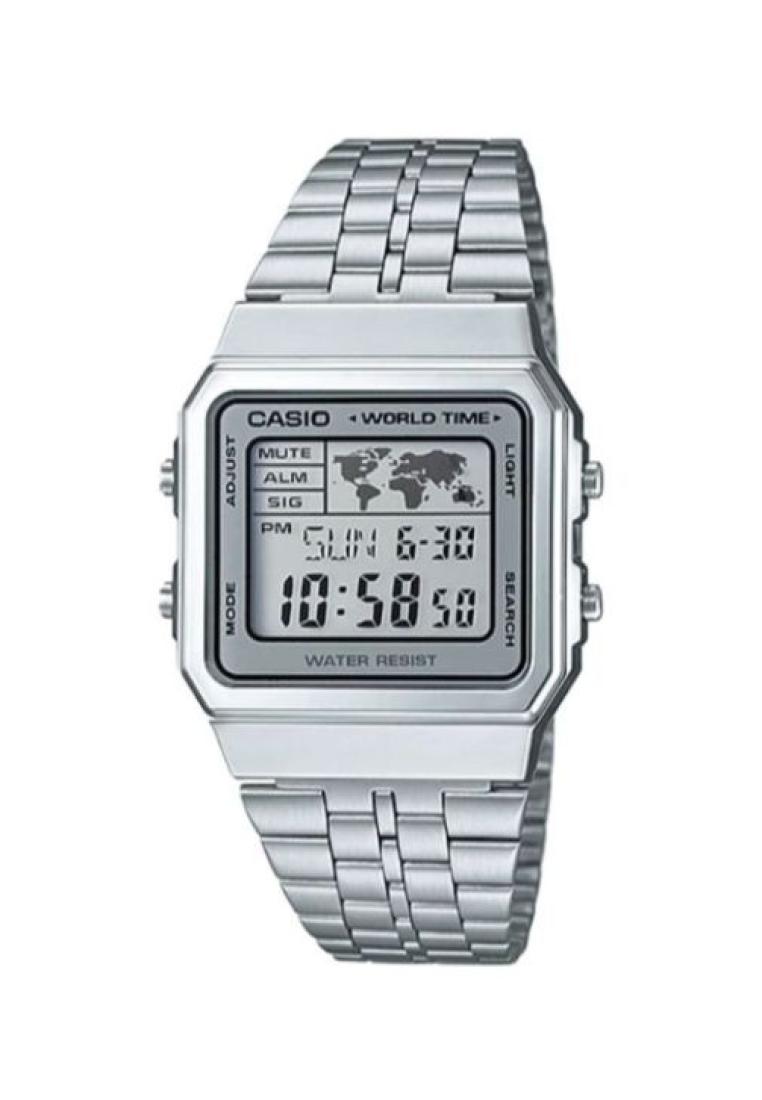 Casio Men's Vintage A500WA-7 Stainless Steel Band Digital Watch