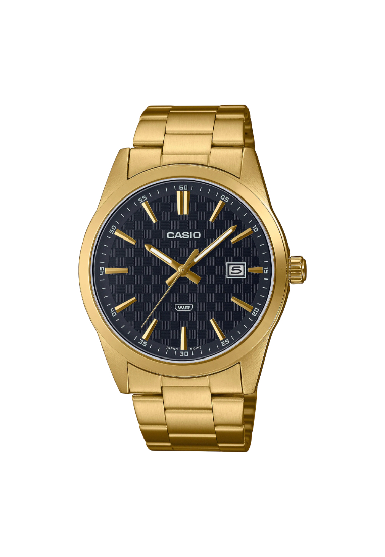 Casio General Black Dial With Gold Stainless Steel Strap Men Watch MTP-VD03G-1AUDF