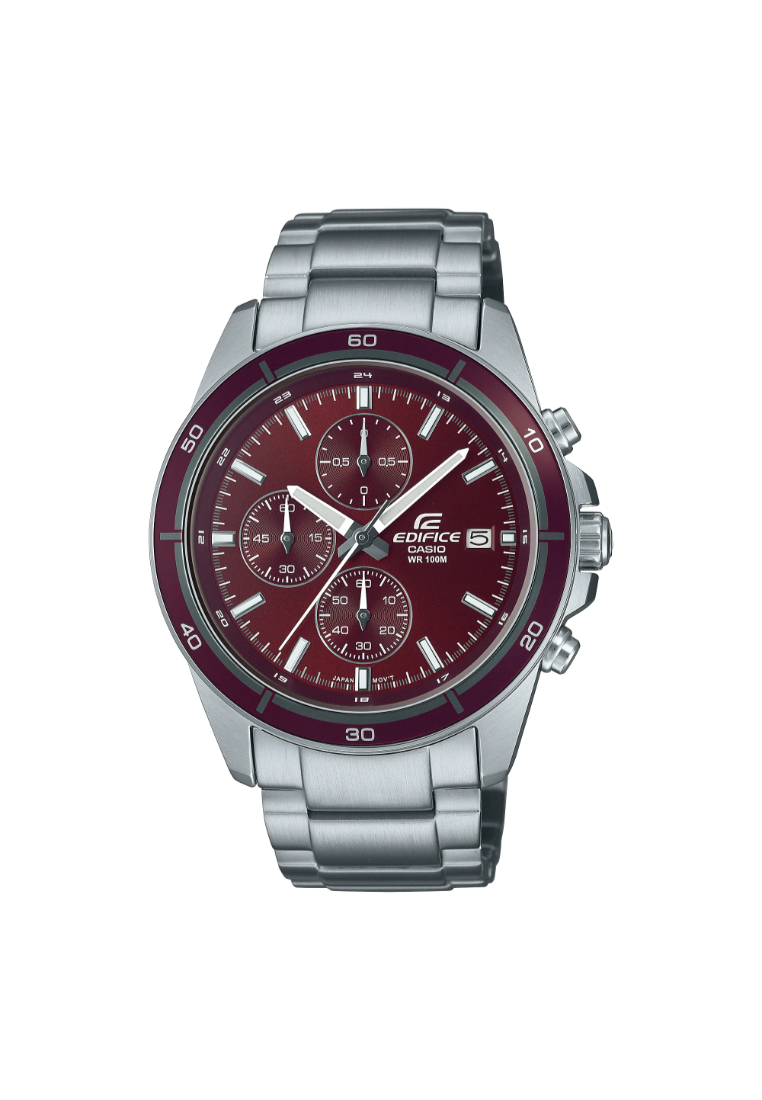CASIO Casio Edifice Chronograph Red Dial With Silver Stainless Steel Men Watch EFR-526D-5CVUDF-P