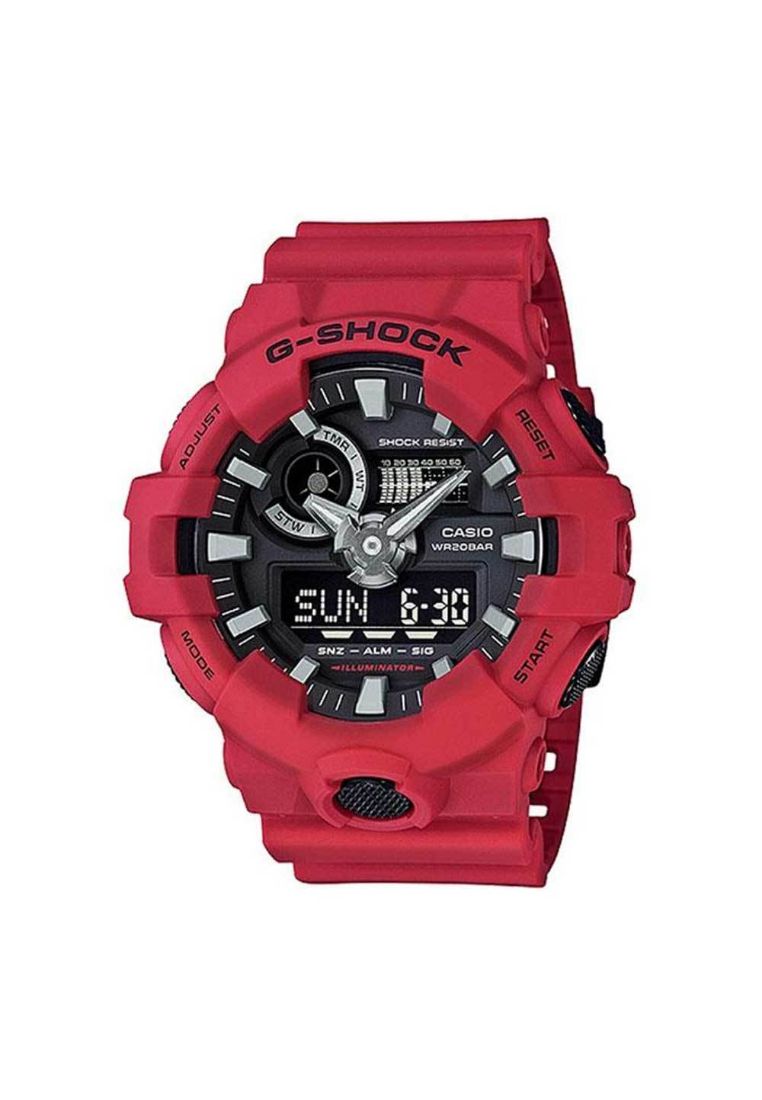 Casio G-Shock Digital Quartz Red Resin Men Watch GA-700-4ADR
