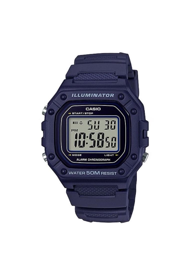 CASIO Casio General Digital Blue Resin Strap Unisex Watch W-218H-2AVDF