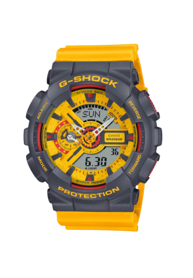 Casio G-Shock Digital-Analogue Yellow Resin Strap Unisex Watch GA-110Y-9ADR