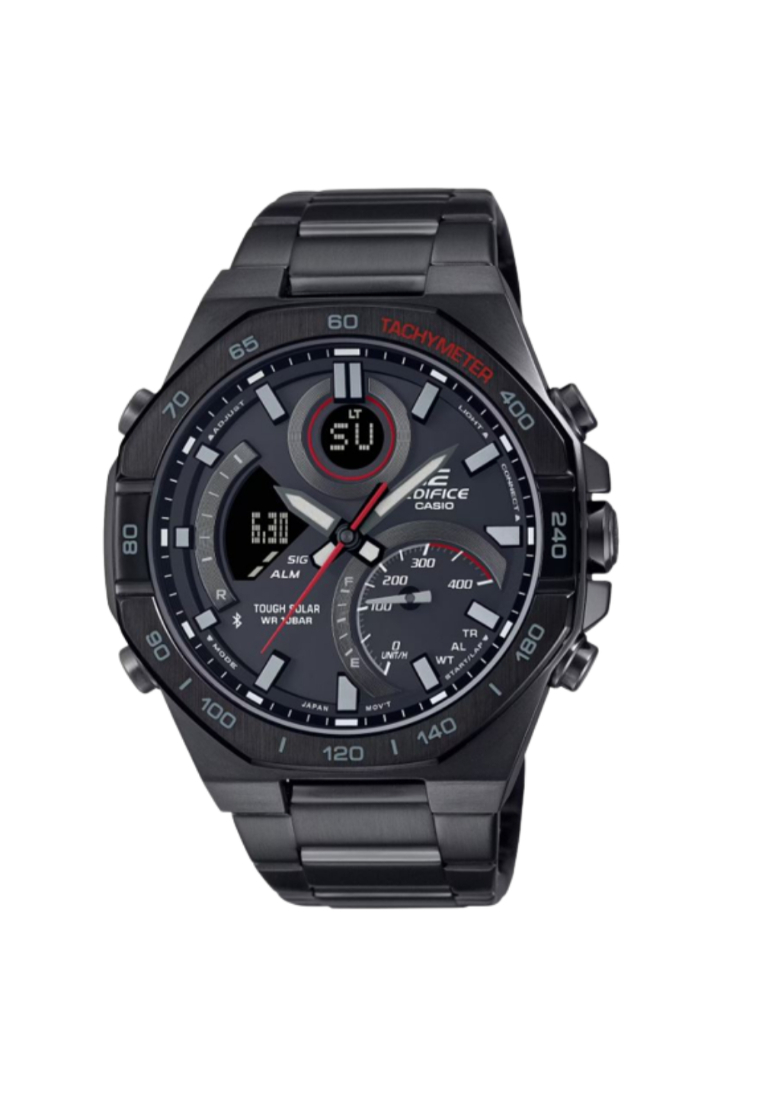 Casio Edifice Chronograph Black Dial And Stainless Steel Strap Men Watch ECB-950DC-1ADF