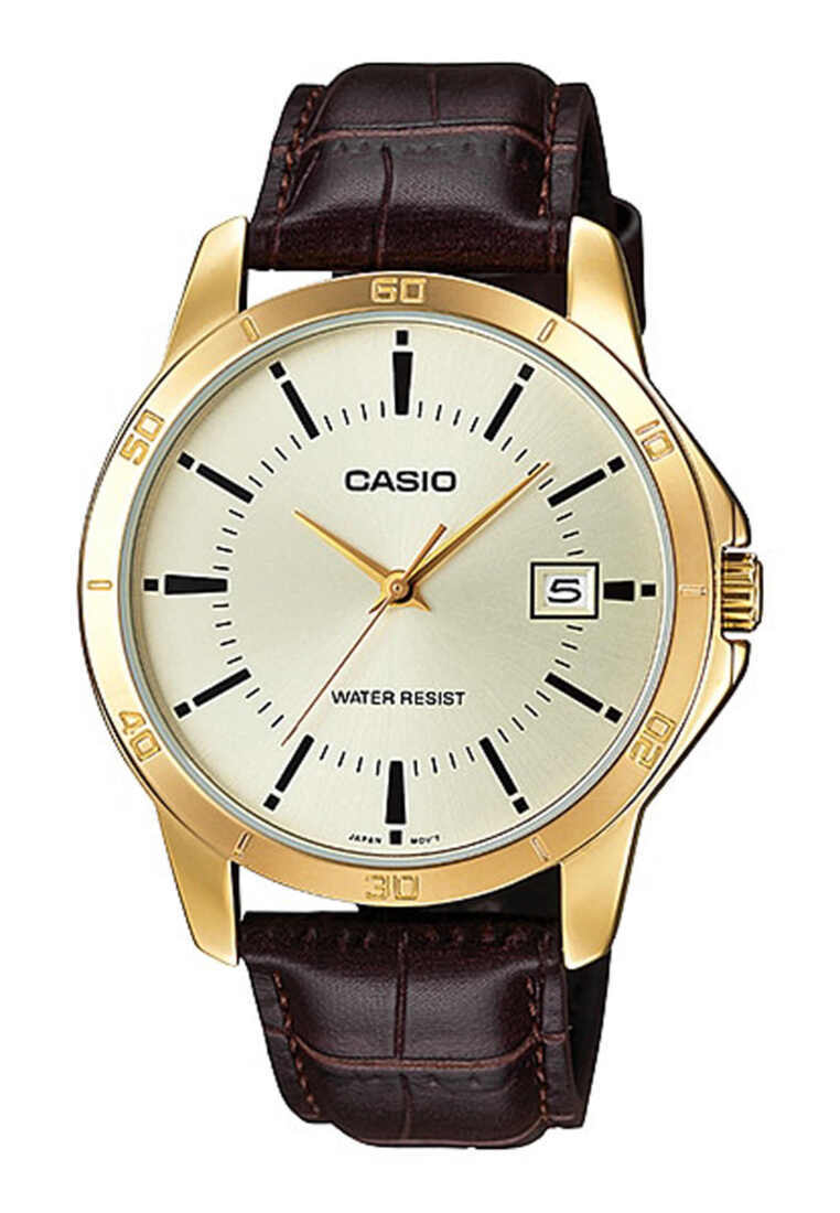 CASIO Casio Men Analog Watch MTP-V004GL-9A Brown Leather Strap