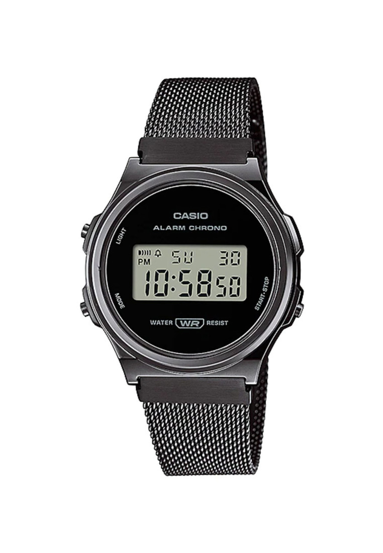 Casio Vintage Unisex Digital Watch A171WEMB-1A Black Stainless Steel Strap