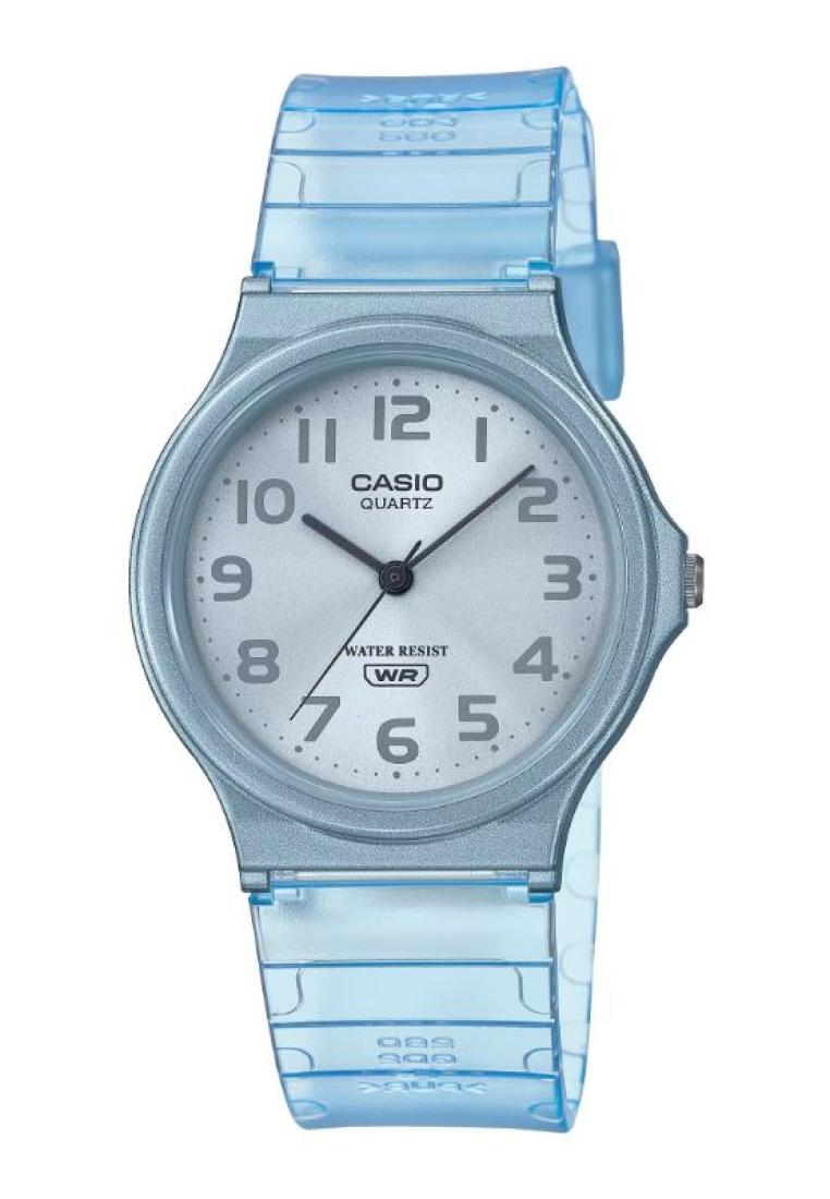 Casio Pop Series Unisex Analog Watch MQ-24S-2B with Blue Transparent Resin Band