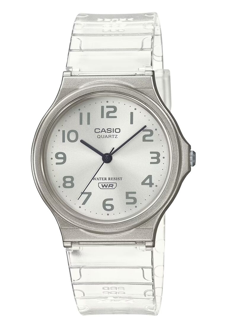Casio Pop Series Unisex Analog Watch MQ-24S-7B with White Transparent Resin Band