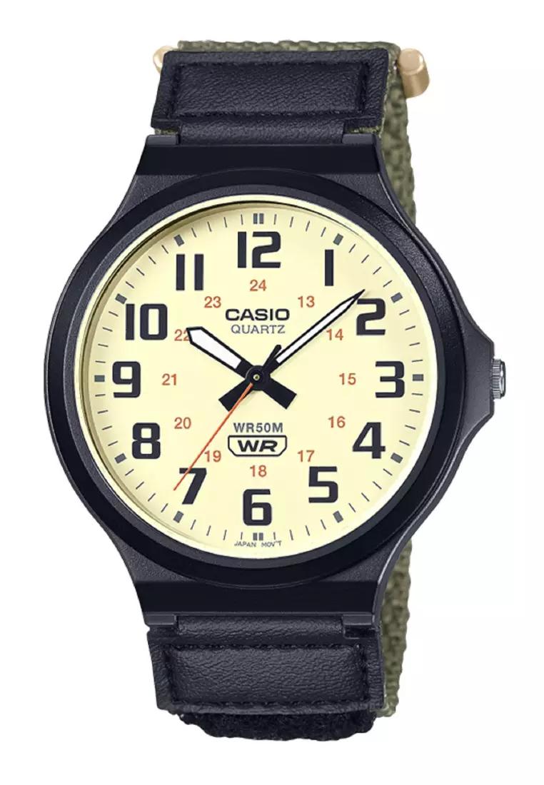 Casio 標準樹脂錶帶男士手錶 MW-240B-3B-P