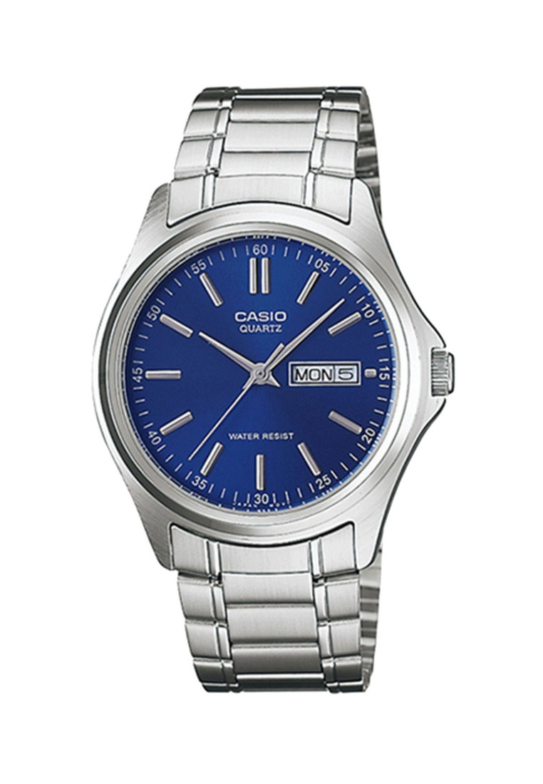 Casio MTP-1239D-2A Men's Analog Watch Blue Dial with Stainless Steel Strap Watch for men