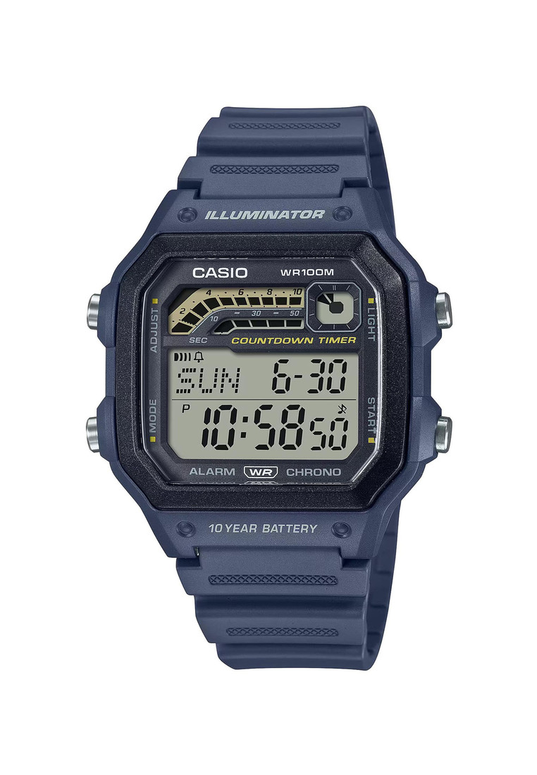 CASIO Casio Men's Digital Sport Watch with Blue Resin Band - WS-1600H-2AV