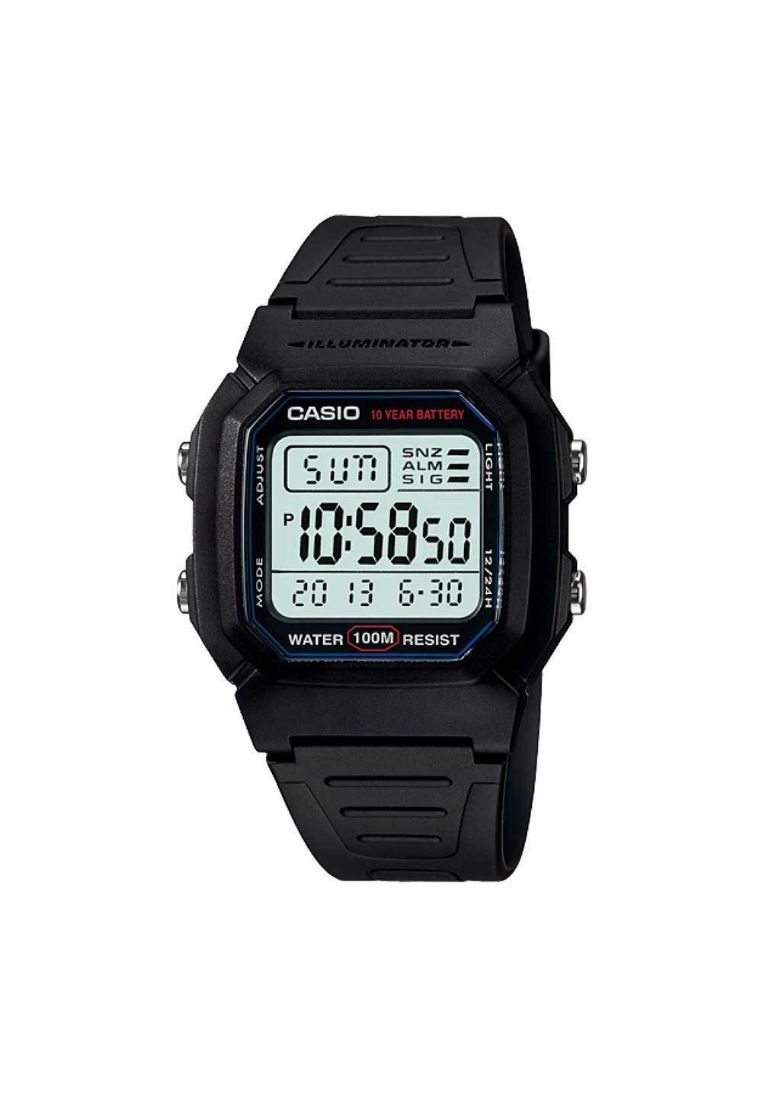 Casio General Black Resin Strap Unisex Watch W-800H-1AVDF