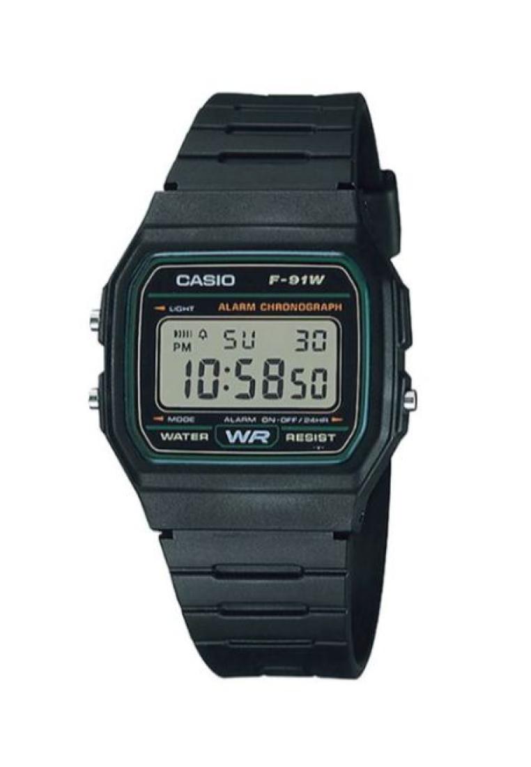 CASIO Casio Men's Digital Watch F-91W-3 Black Resin Band Watch for mens