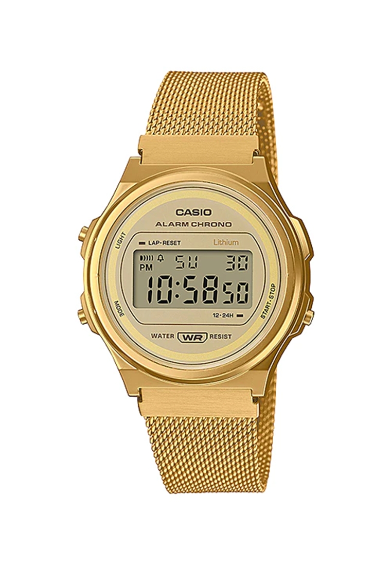 Casio Round Vintage Digital Unisex Watch (A171WEMG-9A)