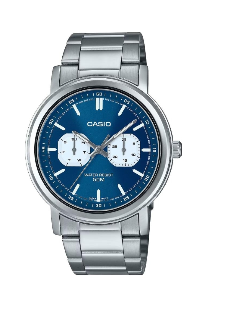 Casio General Analog Blue Dial Stainless Steel Men's Watch MTP-E335D-2E1VDF