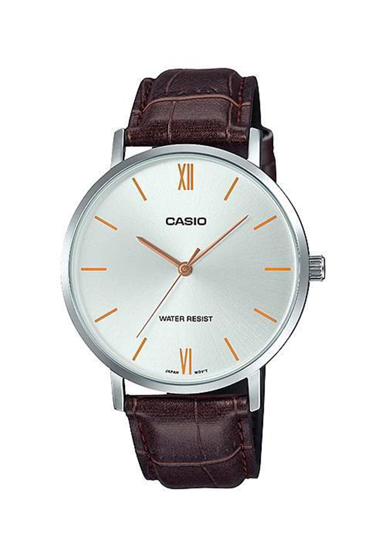 Casio Stylish Leather Watch (MTP-VT01L-7B2)