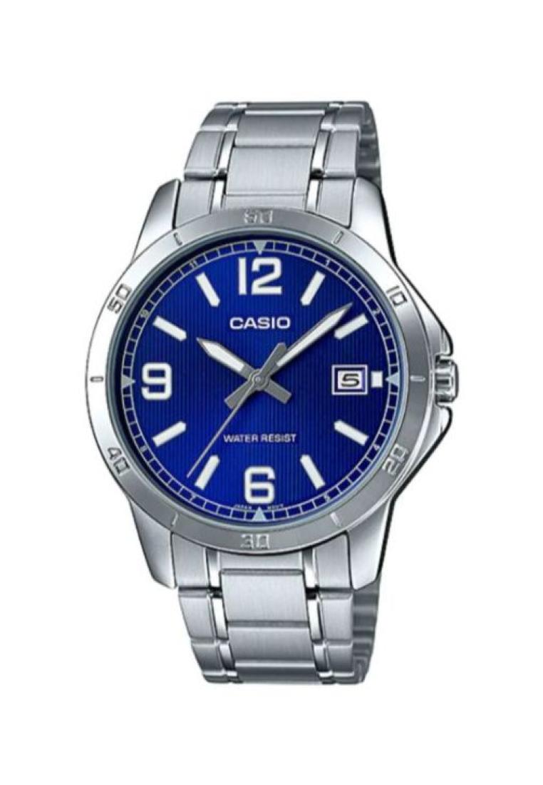 CASIO Casio Men's Analog Watch MTP-V004D-2B Silver Stainless Steel Watch