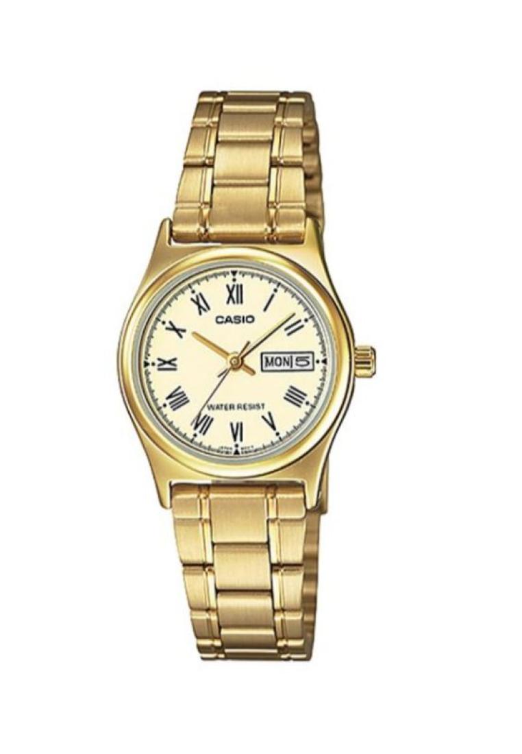 Casio Women's Analog LTP-V006G-9B Stainless Steel Band Gold Watch