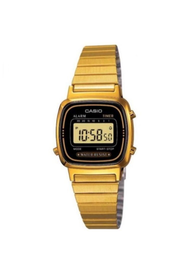 CASIO Casio Vintage Digital Watch LA670WGA-1 Gold Stainless Steel Band Ladies Watch