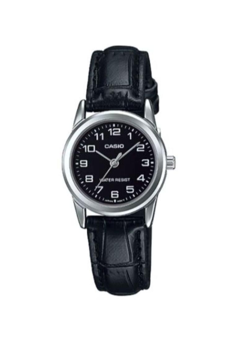 CASIO Casio Women's Analog LTP-V001L-1B Black Leather Band Casual Watch