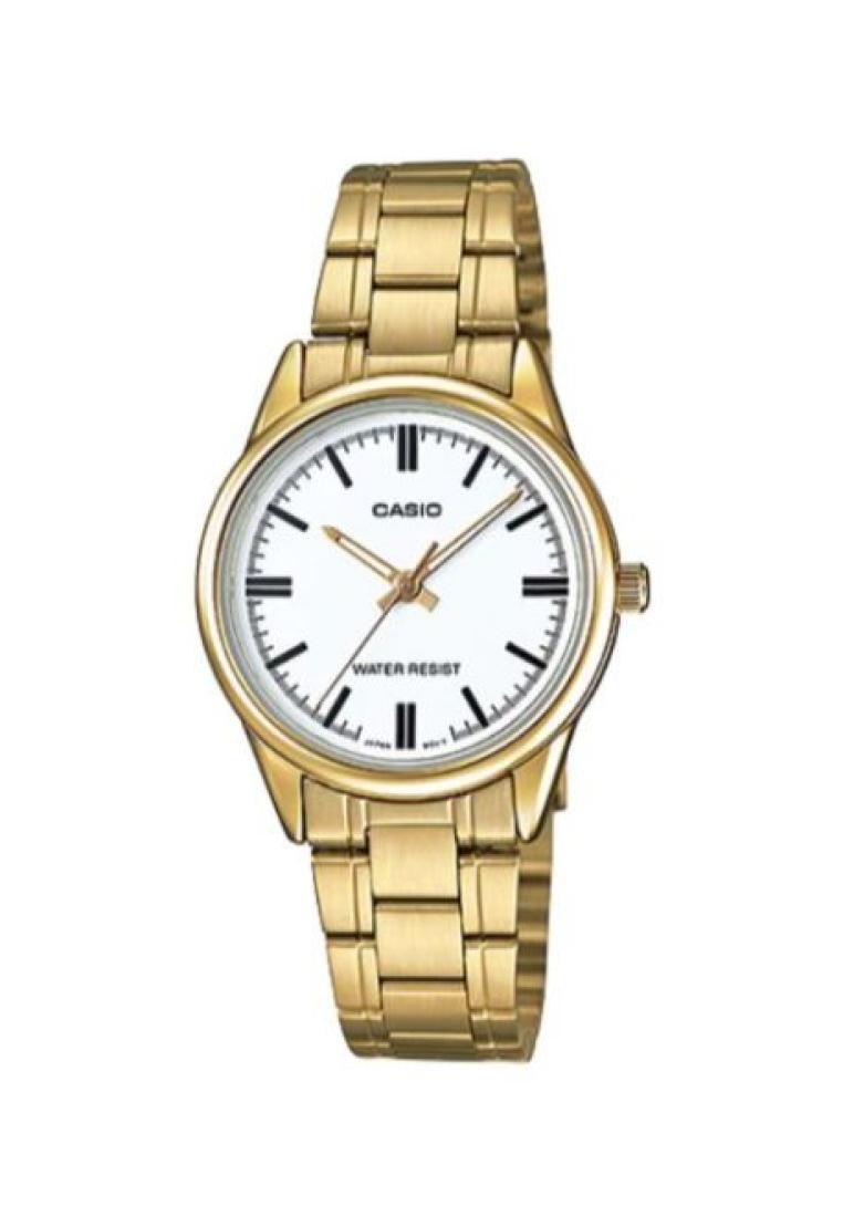 Casio Women's Analog Watch LTP-V005G-7A Gold Stainless Steel Band Watch for ladies