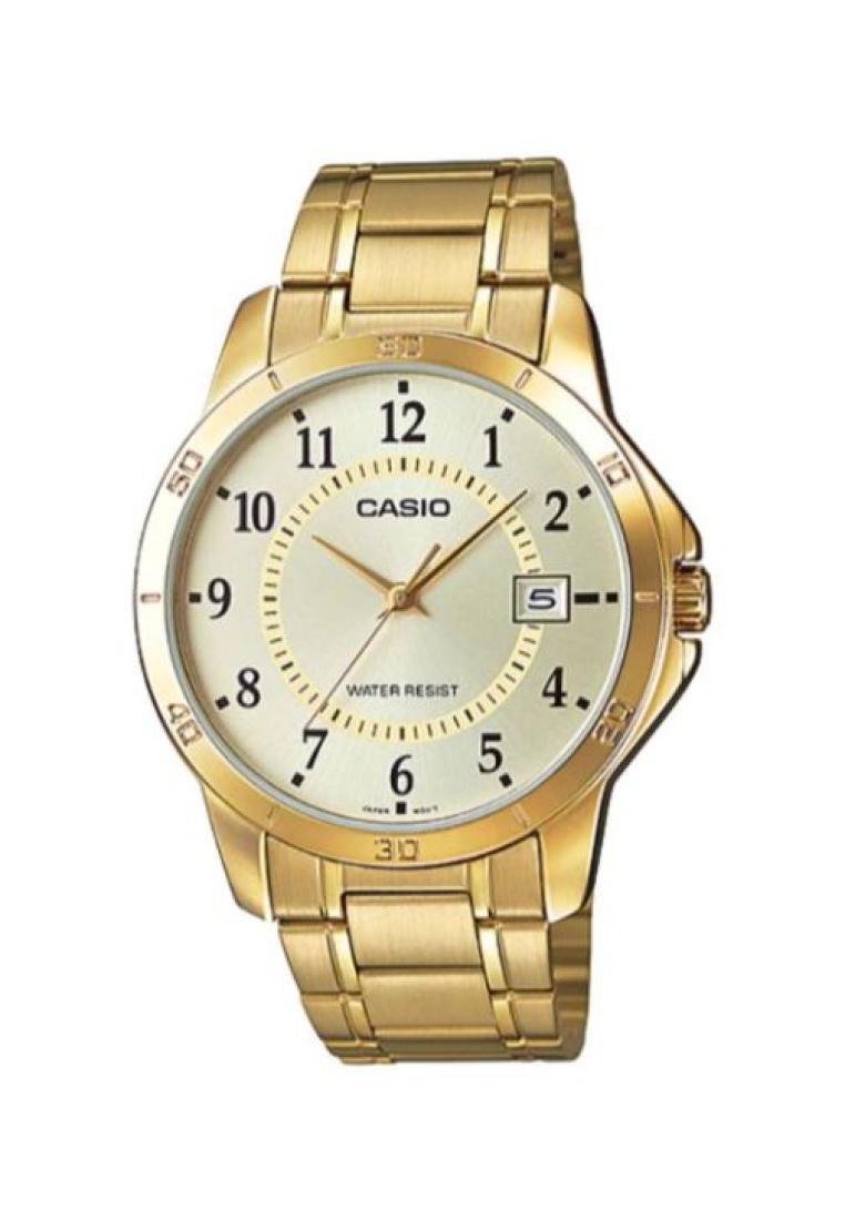Casio Men's Analog MTP-V004G-9B Stainless Steel Band Gold Watch