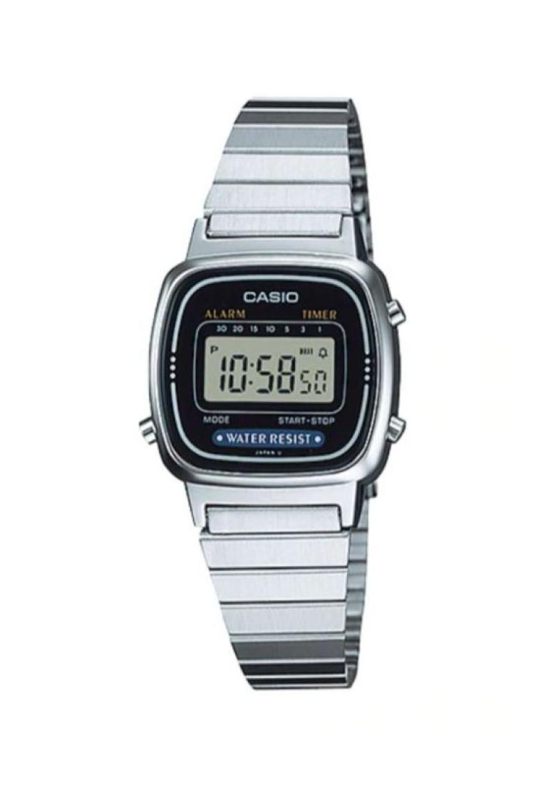 Casio Vintage Women's Digital Watch LA670WA-1 Stainless Steel Band Ladies Watch