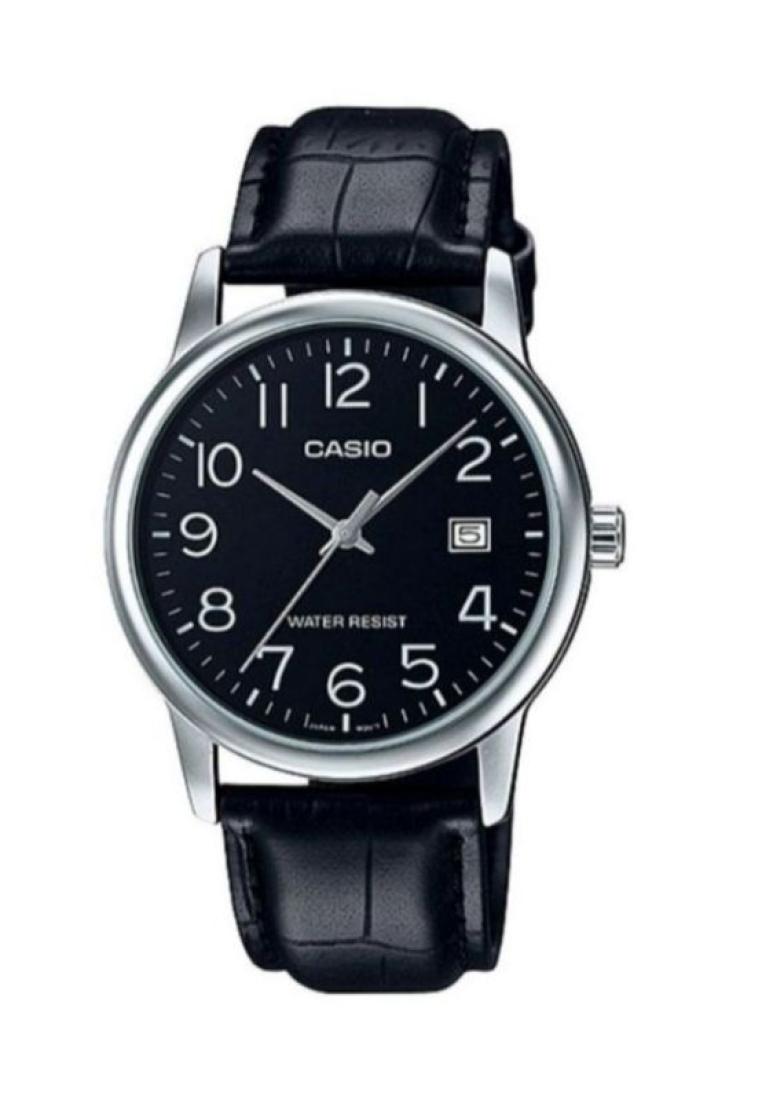 Casio Men's Analog MTP-V002L-1B Black Leather Band Casual Watch