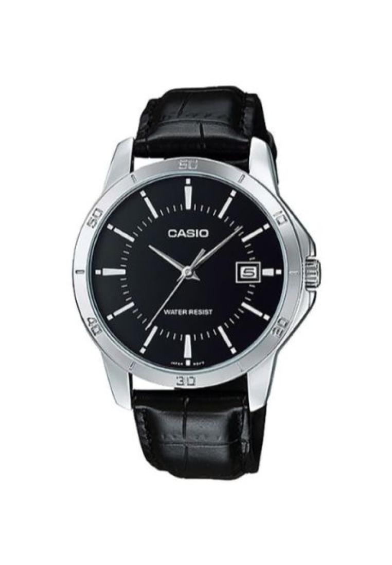 Casio Men's Analog MTP-V004L-1A Black Leather Band Casual Watch
